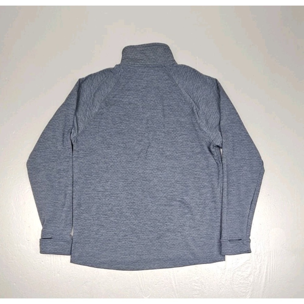 LL Bean Pullover Mens‎ Medium Gray Quarter Zip Adventure Grid Fleece Hiking Top - Picture 7 of 7